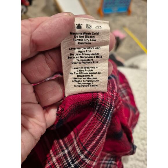 UGG Women's Red Plaid Flannel Long Sleeve Button Down Sleep Dres Size S Red - Picture 6 of 6